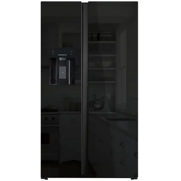 Réfrigérateur Hyundai No Frost INVERTER Side By Side 556 Litres / Verre Noir / Avec Distributeur d'eau