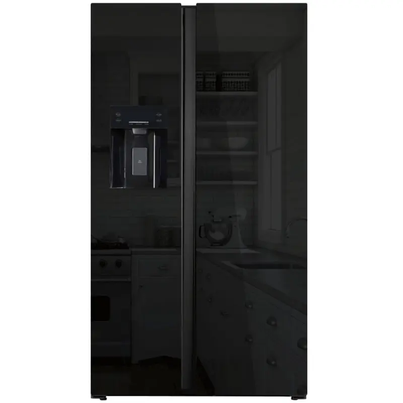 Réfrigérateur Hyundai No Frost INVERTER Side By Side 556 Litres / Verre Noir / Avec Distributeur d&rsquo;eau