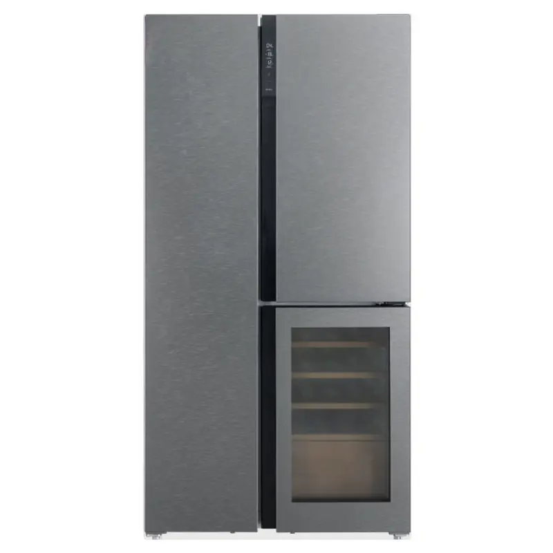 Réfrigérateur Hyundai No Frost INVERTER Side By Side 548 Litres / Verre Gris + Cave À Vin