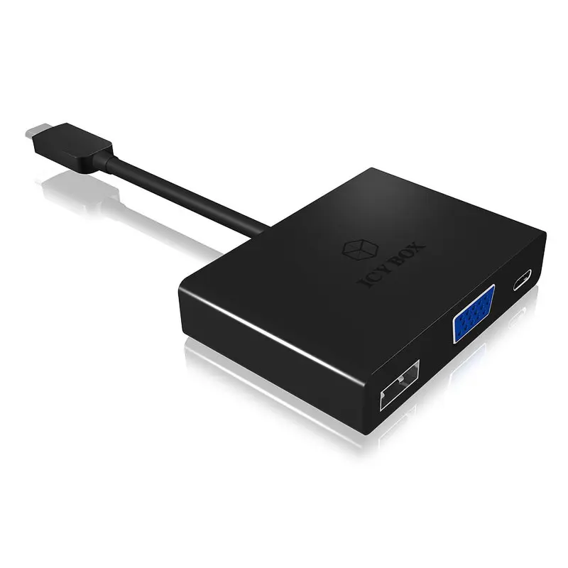 Station d’accueil ICY BOX IB-DK4032-CPD / USB TYPE C – VGA + USB 3.0 / Noir
