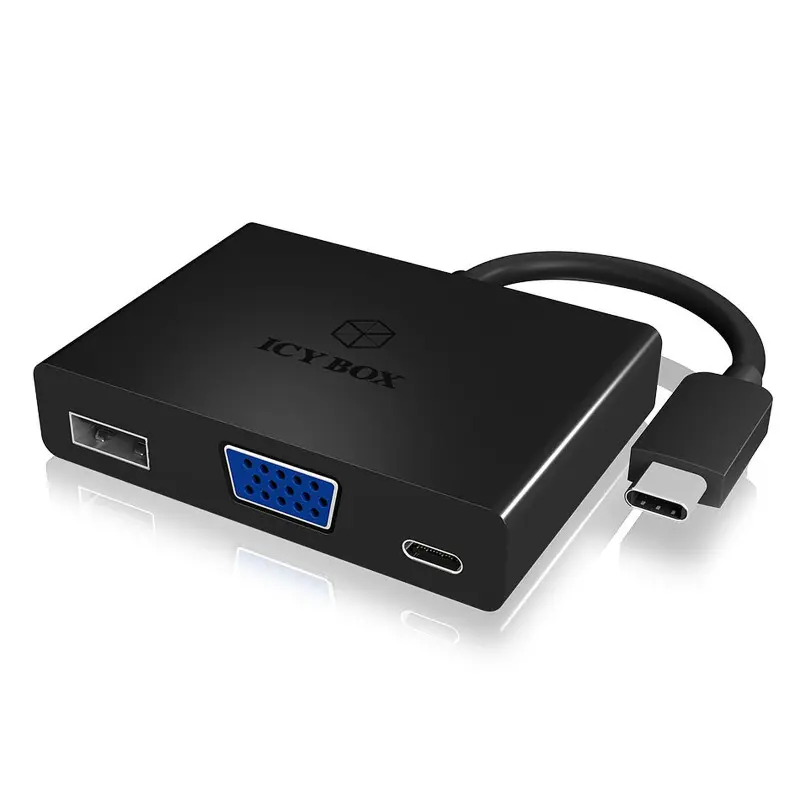 Station d’accueil ICY BOX IB-DK4032-CPD / USB TYPE C – VGA + USB 3.0 / Noir