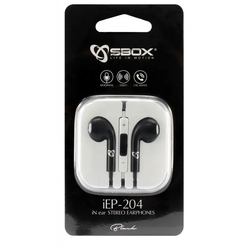 Écouteurs avec Microphone SBOX IEP-204 / Noir