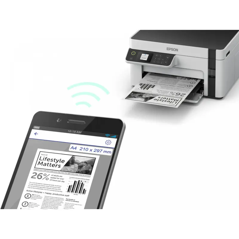 Imprimante EPSON à réservoir intégré multifonction 3en1 monochrome ECOTANK ET-M2120 / Garantie 3 ans