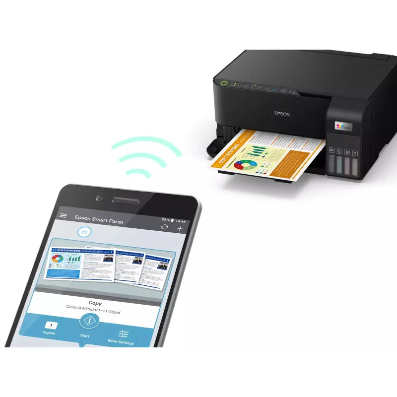 Imprimante jet d’encre multifonction Epson EcoTank L3550 / Couleur / A4 / Wi-Fi / Noir