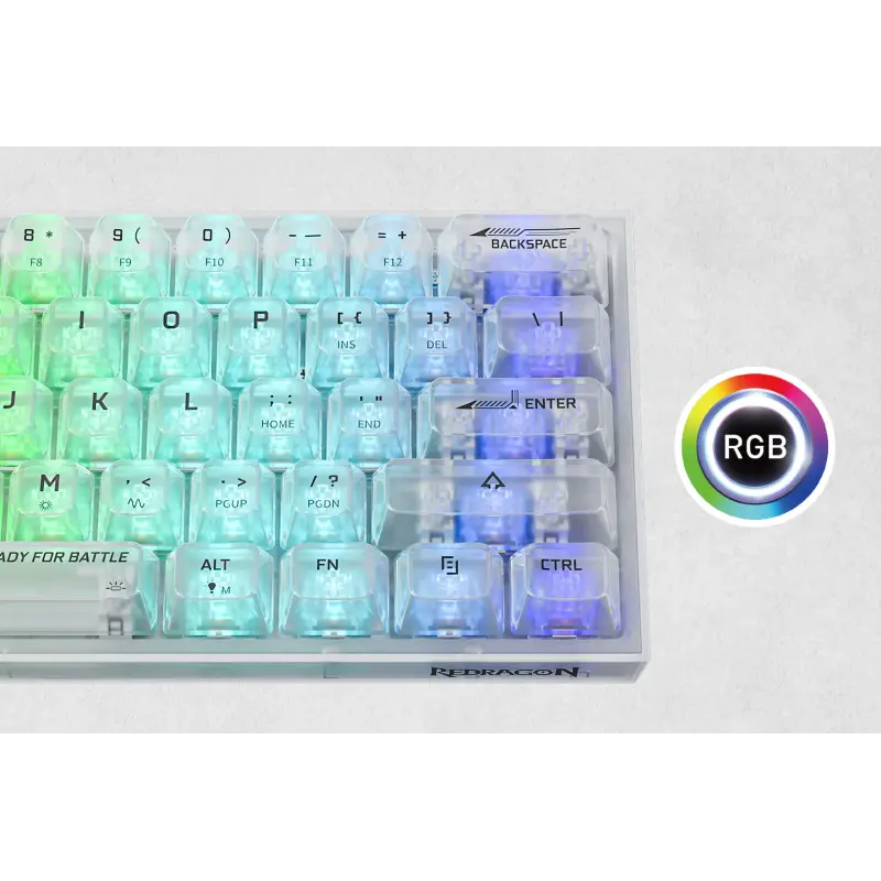 Clavier Gamer Mécanique REDRAGON K617 FIZZ 60% RGB / TRANSPARENT