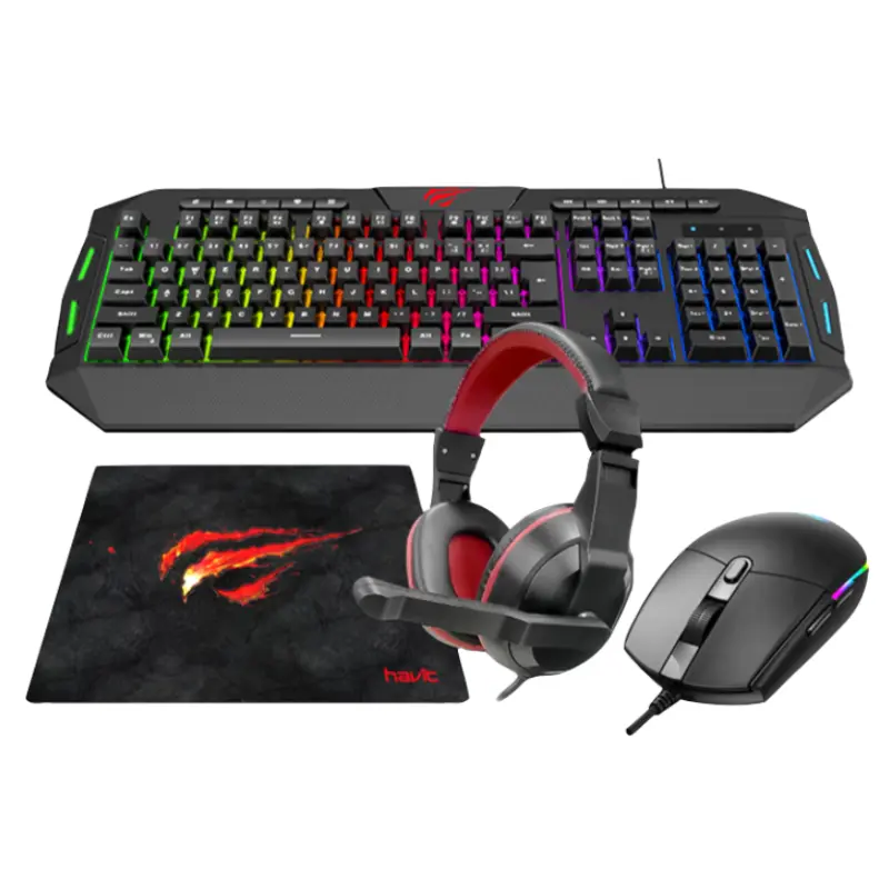 Ensemble Gaming Clavier + Souris + Tapis + Casque Havit KB501CM