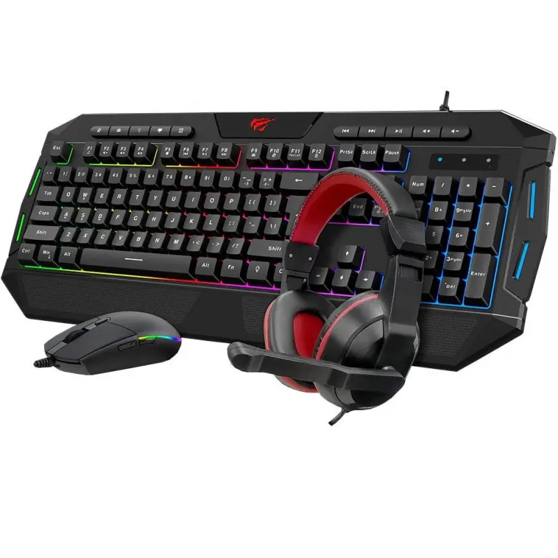 Ensemble Gaming Clavier + Souris + Tapis + Casque Havit KB501CM