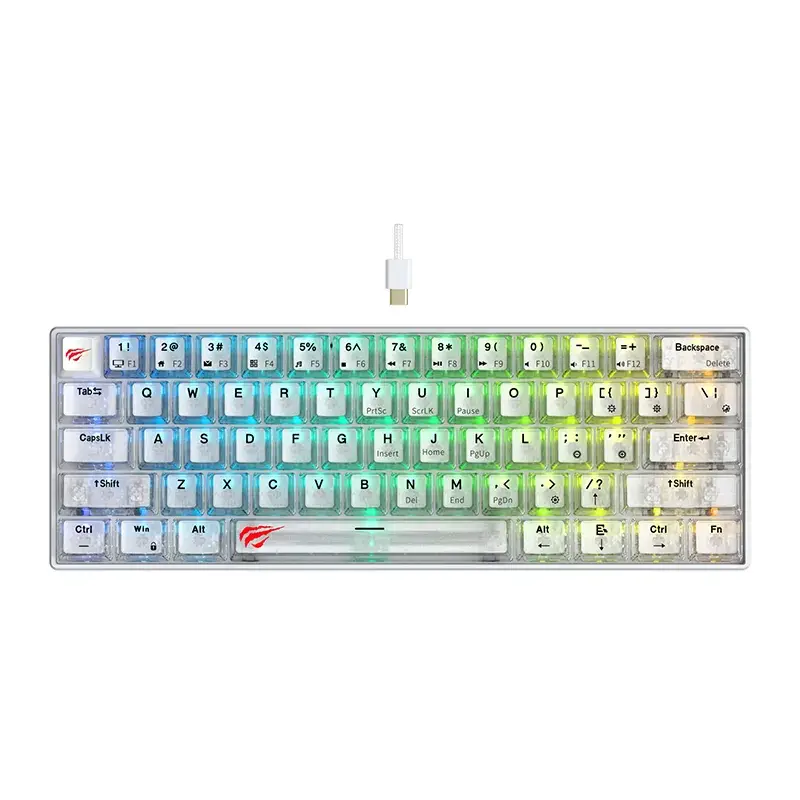 Clavier Gamer Filaire HAVIT BACKLIT KB903L / RGB / Blanc
