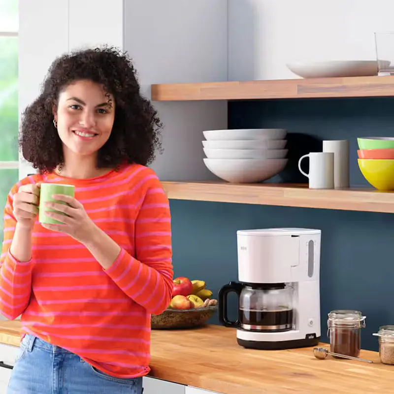 Machine à Café Filtre BRAUN 10 tasses / 1000W / Blanc
