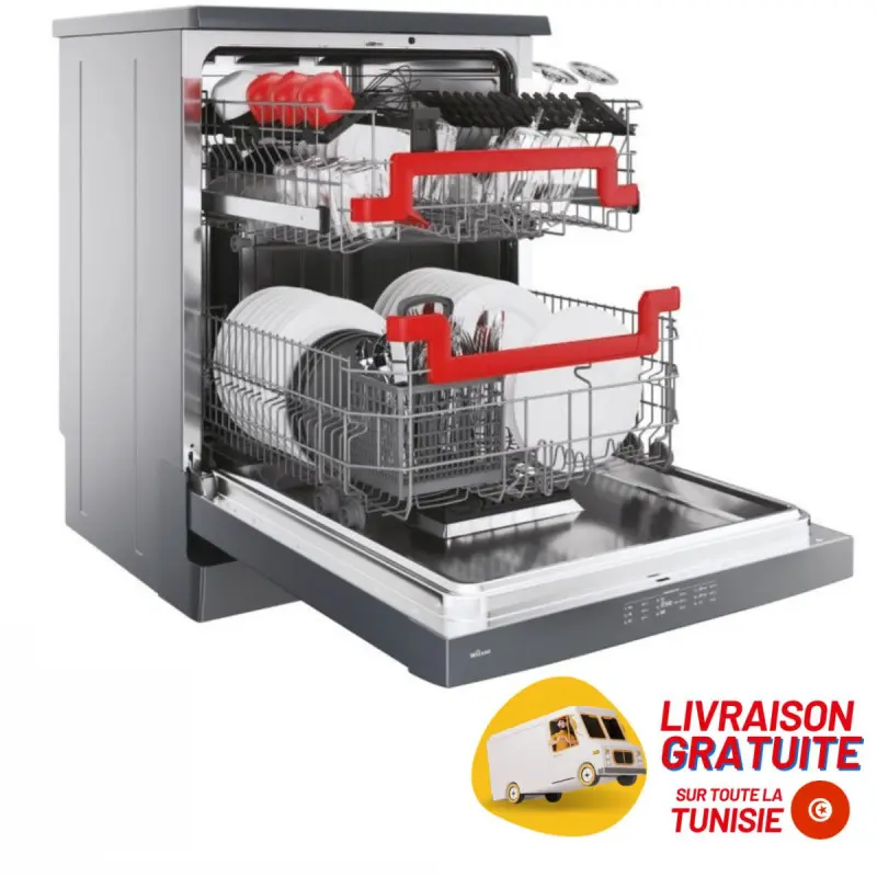 Lave-vaisselle Semi-encastrable Hoover H-DISH 500 / 60 cm / 16 Couverts / INOX