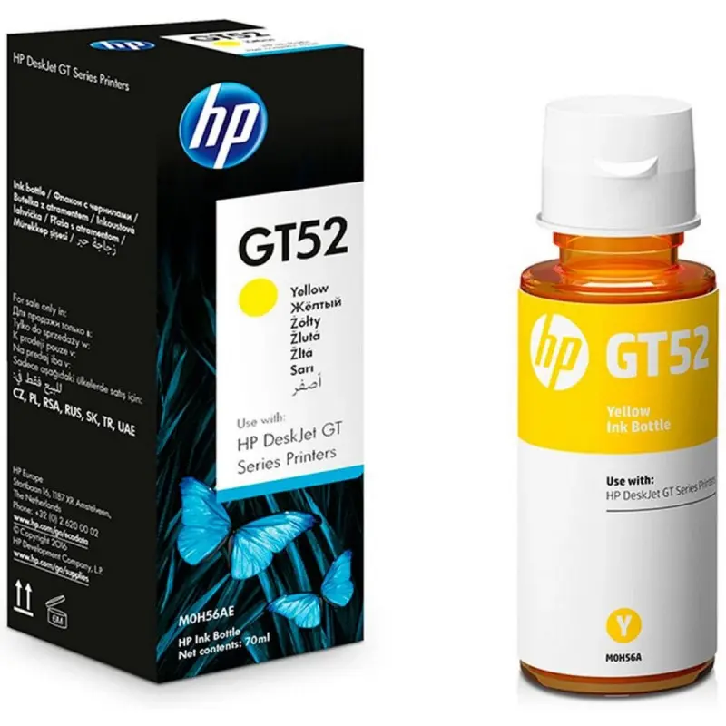 Bouteille d&rsquo;encre Originale HP GT52 / Jaune / 70ml
