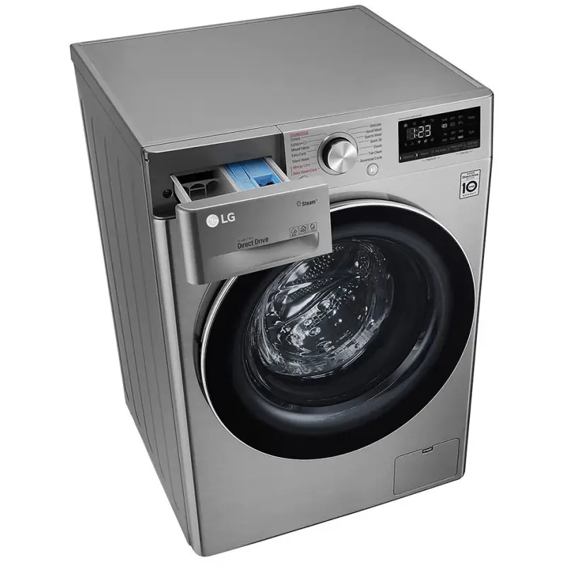 Machine à laver à Vapeur LG 9 Kg / Smart DD 6M / Silver