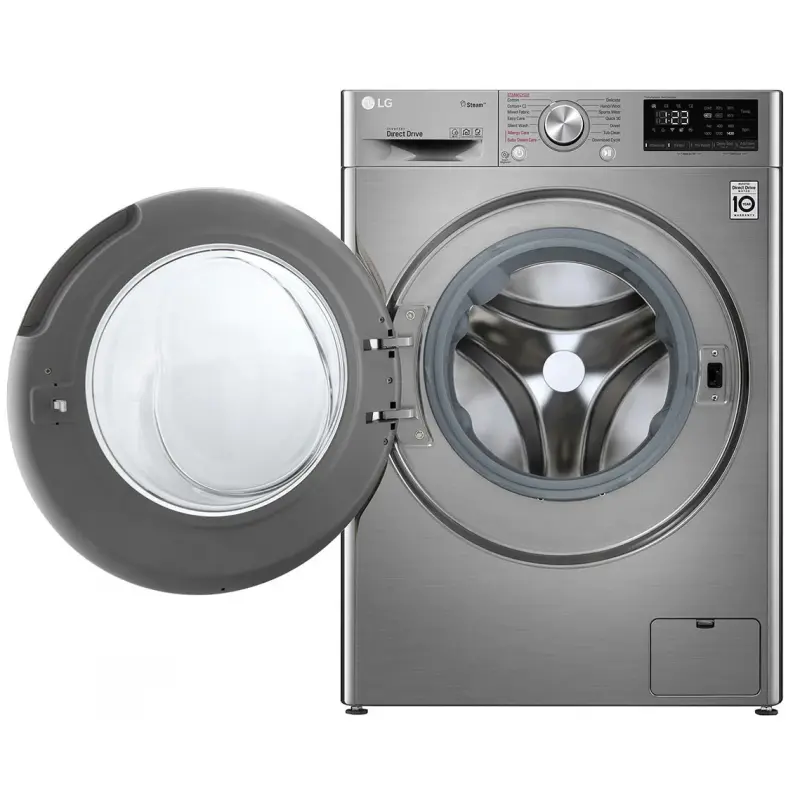 Machine à laver à Vapeur LG 9 Kg / Smart DD 6M / Silver
