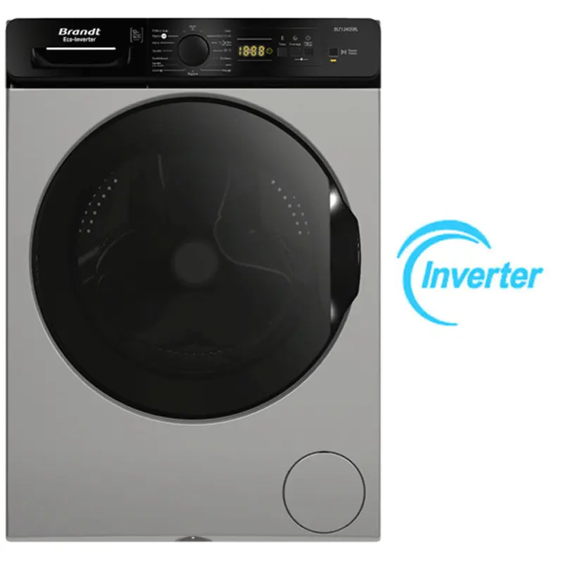 Machine à Laver Frontale Brandt BLF124QSBL Inverter 12Kg Silver