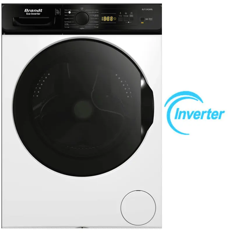 Machine à Laver Frontale Brandt BLF124QWBL Inverter 12Kg Blanc