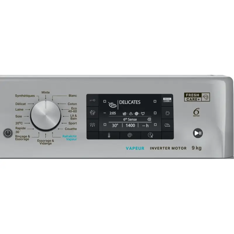 Machine à laver HUBLOT POSABLE Whirlpool FFWD 9248 SBS V NA / 9 Kg / Silver