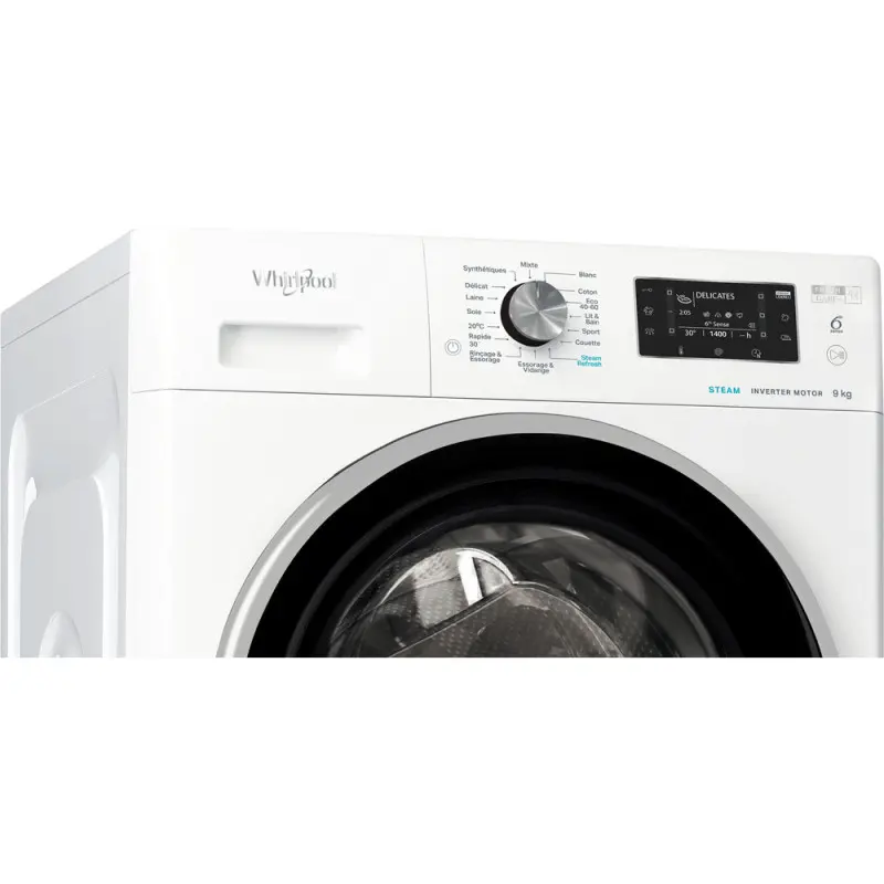 Machine à laver HUBLOT POSABLE Whirlpool FFWD 9248 WBS V NA / 9 Kg / Blanc