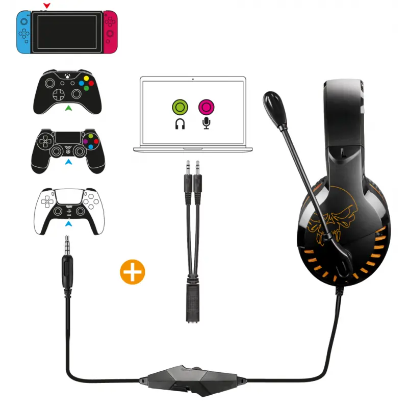 Casque Gaming Spirit of Gamer PRO-H3 / Orange et Noir