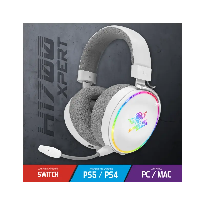 Casque Gaming Spirit Of Gamer Xpert H1700 Sans Fil Blanc