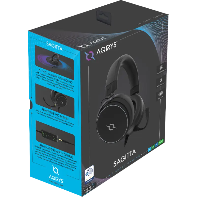 Micro Casque Filaire Gamer AQIRYS Sagitta | Noir