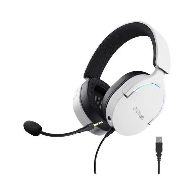 MICRO CASQUE GAMER FILAIRE TRUST GXT 490 FAYZO USB 7.1 / Blanc