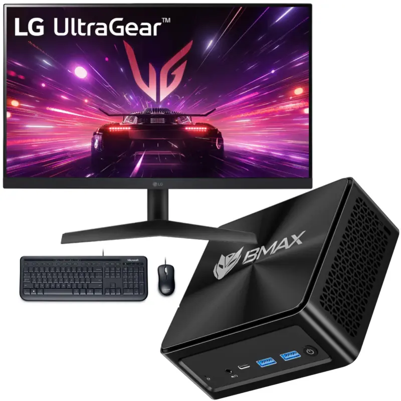 Mini Pc de bureau BMAX Mini B9 Power / i9-12900H / 24 Go / 1 To SSD / Windows 11 / Noir Avec Écran Gaming LG 24 » Full HD IPS 180 Hz