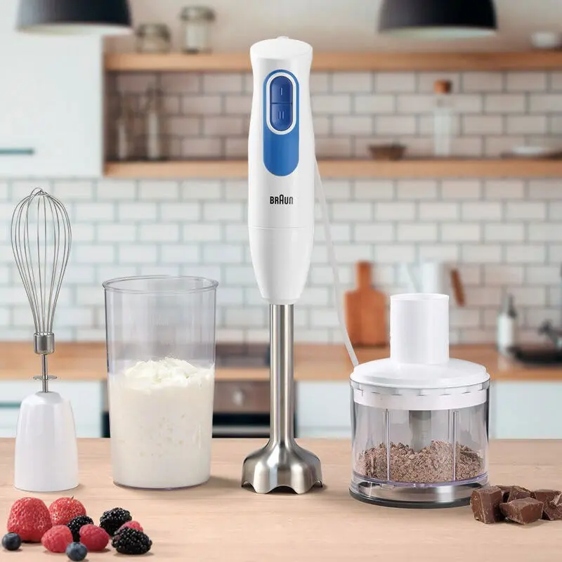Mixeur Plongeant Braun 500ml / Blanc et Bleu / MQ20236M