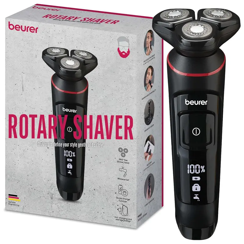 Rasoir Rotatif Sans Fil BEREUR MN8X – Noir