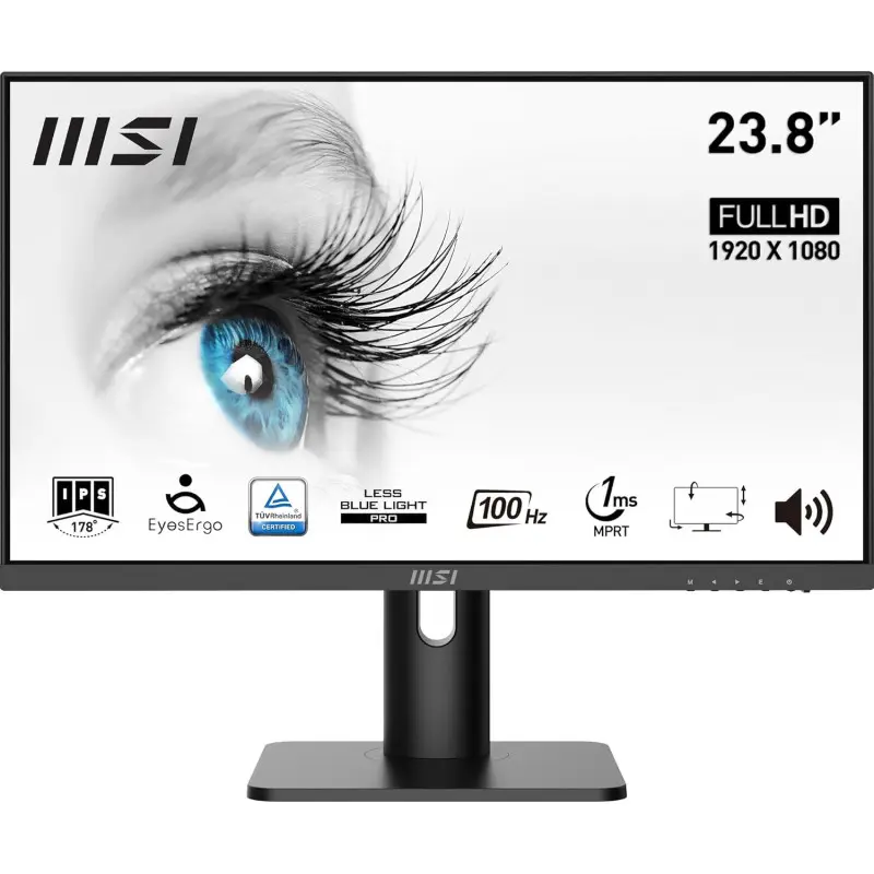 Écran MSI PRO MP243XP 23.8&Prime; FHD IPS 100Hz 1ms HDMI/DP / PIVOTANT / HAUT-PARLEUR / Noir