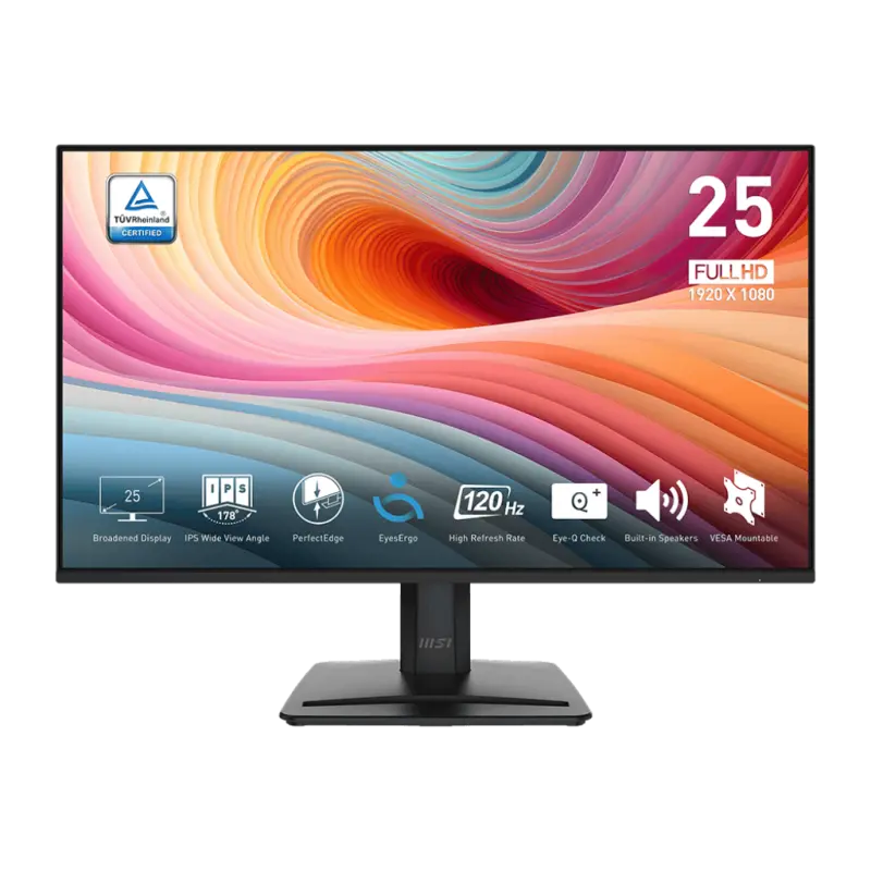 Écran MSI PRO MP251E2 24.5&Prime; Full HD IPS / 120 Hz / Avec Haut-parleurs / Noir