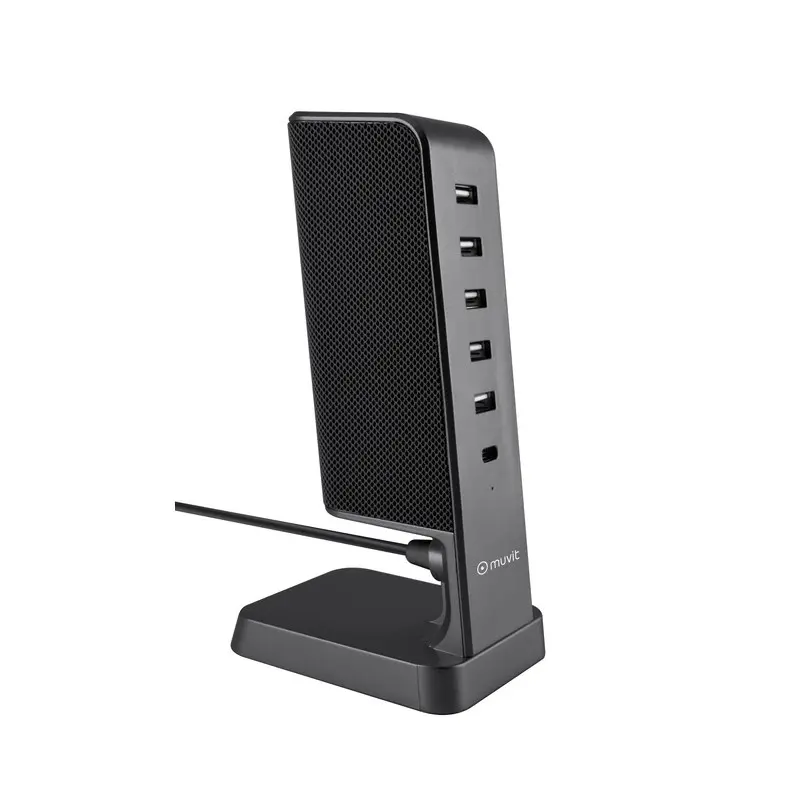 Hub De Charge MUVIT 5 USB + 1 Type-C Pd / 30 Watts / Gris