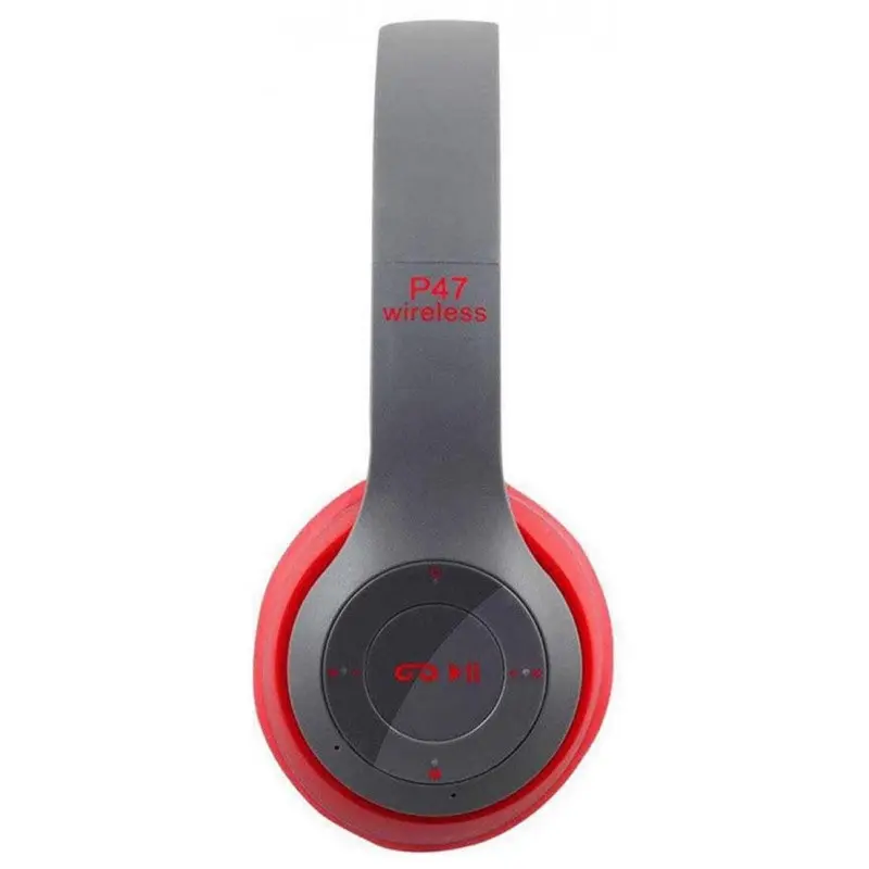Casque-Micro Bluetooth P47 / Gris & Rouge