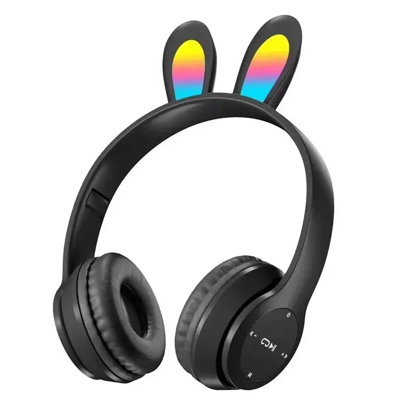 Casque Bluetooth P47R Pour Enfants-RABBIT -BLACK