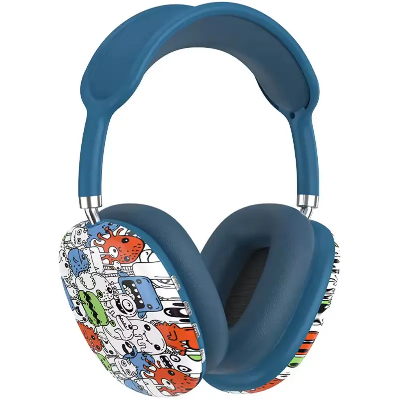Casque sans fil P9 bleutooth – GRAFFITI – BLEU