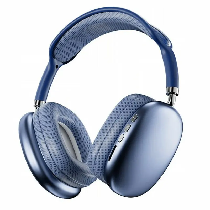 Casque sans fil P9 PRO MAX / Bluetooth + SD / Bleu