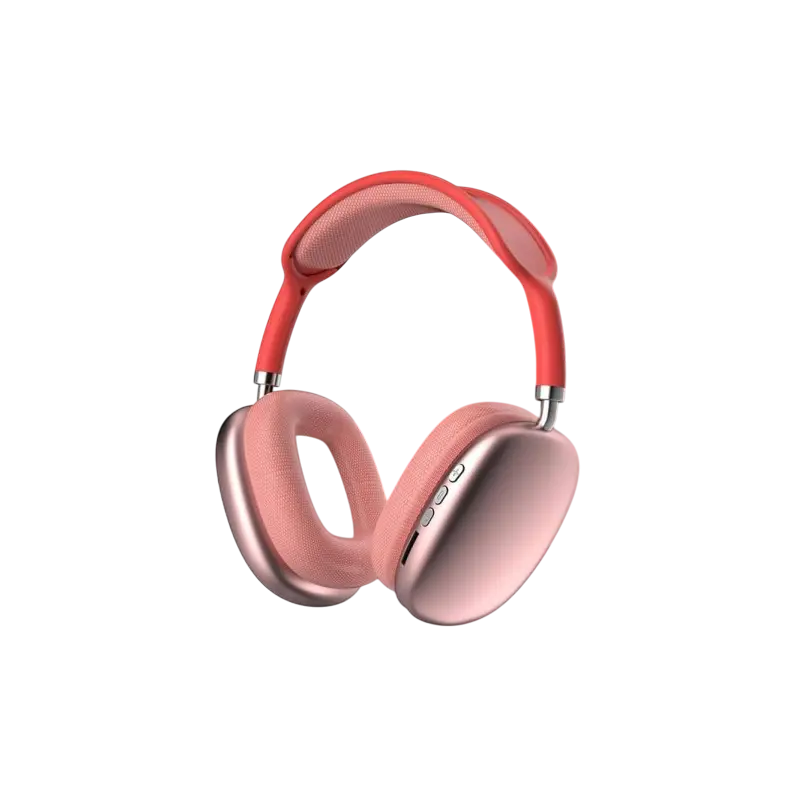 Casque sans fil P9 PRO MAX / Bluetooth + SD / Rouge