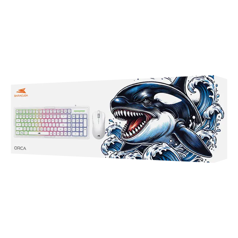 PACK CLAVIER +SOURIS BARACUDA ORCA BGC-012 BLANC