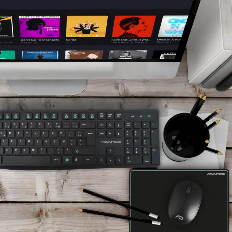 Pack Sans fil ELITE ADVANCE CLS-7100RF Clavier + Souris + Tapis / Noir