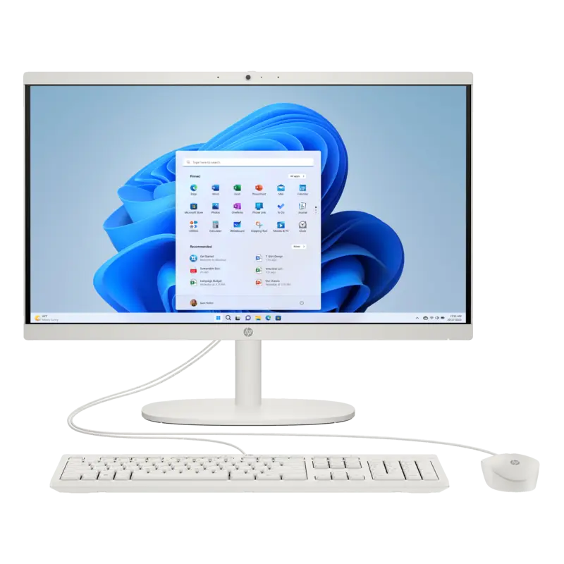 PC de Bureau All-in-One HP 22-dg0002nk / N100 / 8 Go DDR5 / Blanc