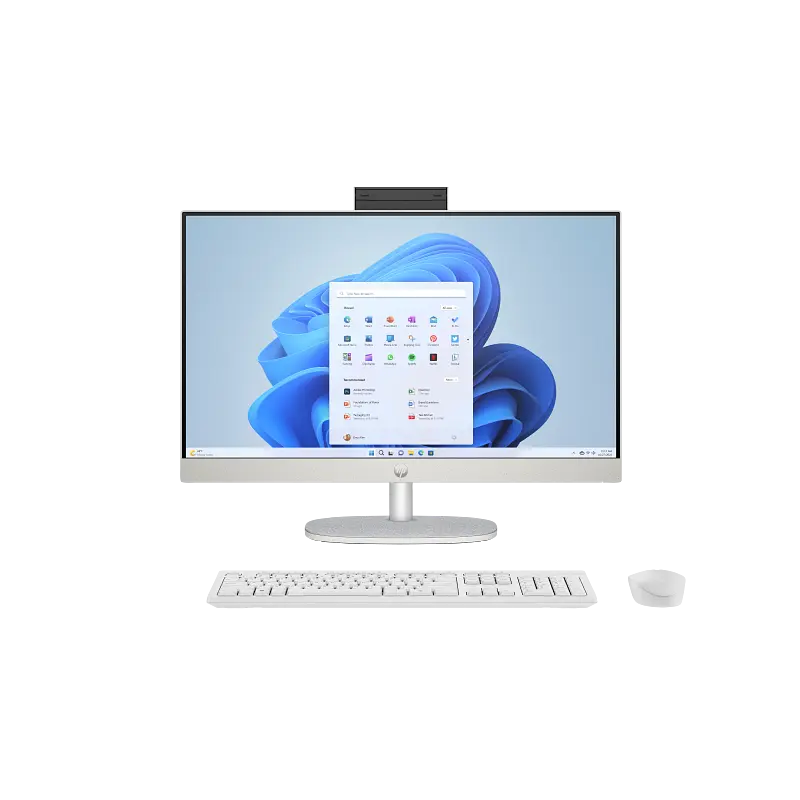 Pc de Bureau All in One HP 24-cr2013nk / Ultra 7 255U / 16 Go / 512 Go SSD / Windows 11 / Blanc coquillage