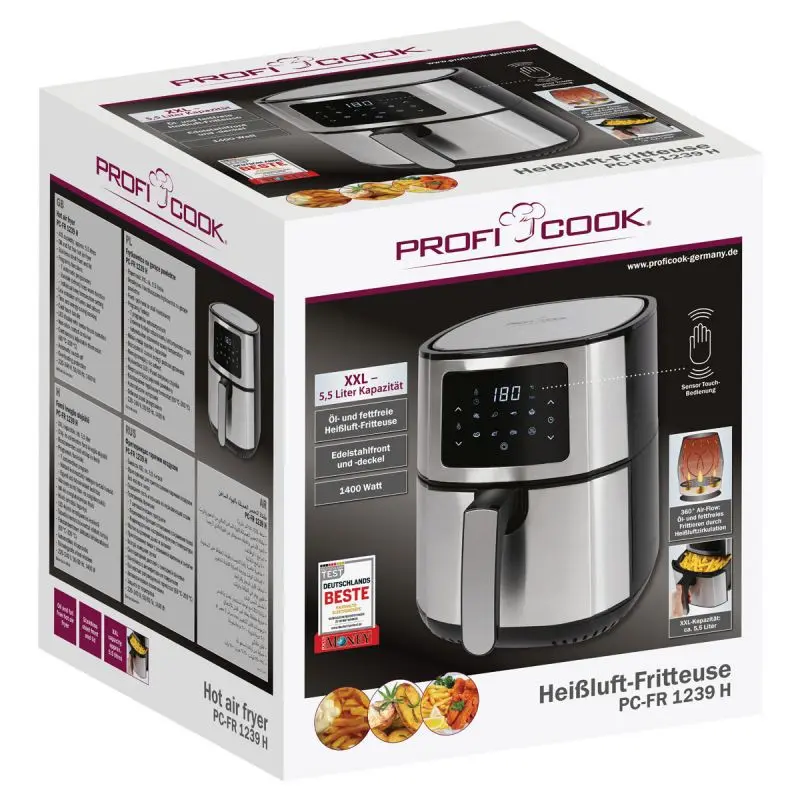AirFryer PROFICOOK PC-FR1239H / 5.5L / NOIR & SILVER