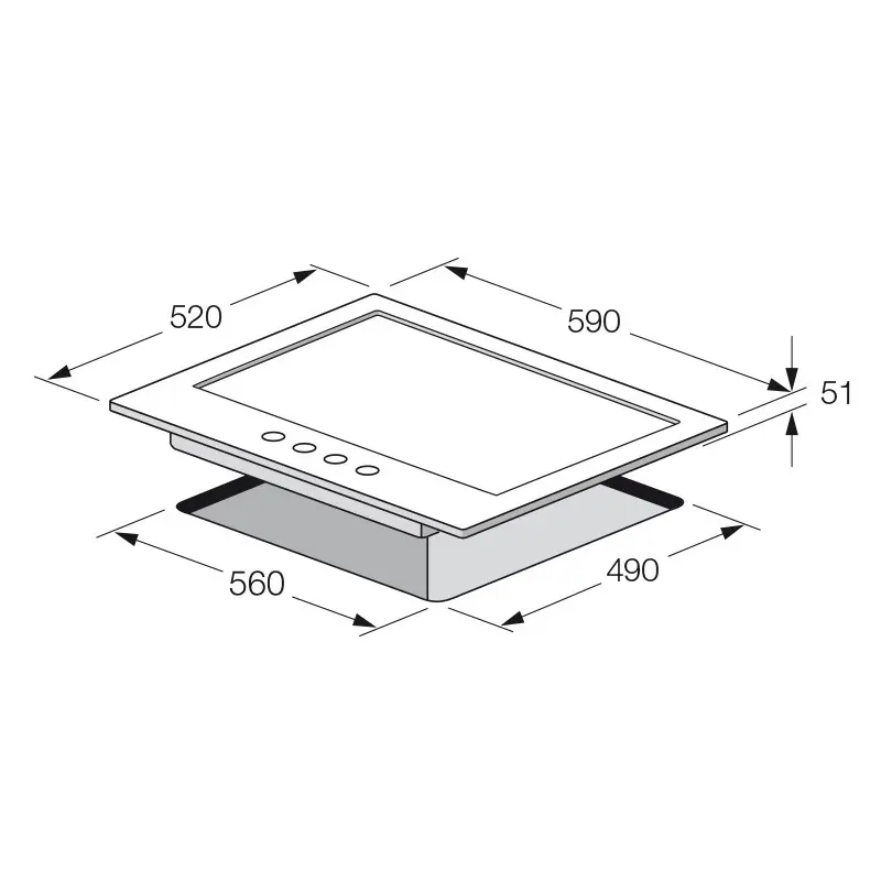 Plaque de cuisson encastrable Focus / 60cm / 4 Feux / Inox