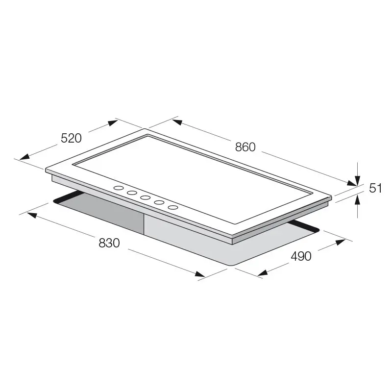 Plaque de cuisson Focus F.4789X / 90cm / Inox