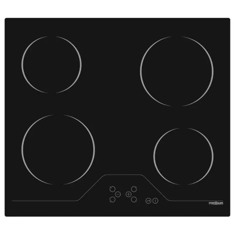 Plaque Premium Vitrocéramique Electrique / 4 FEUX / 60 CM / NOIR