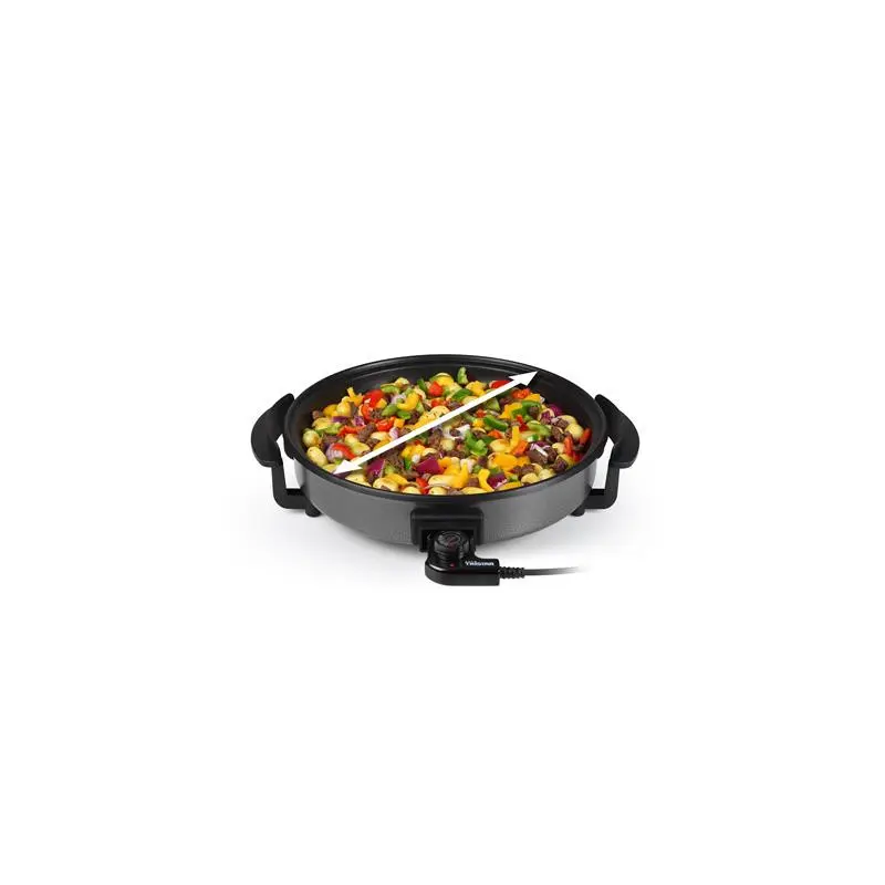 POELE ÉLECTRIQUE TRISTAR PZ-2964 / AVEC COUVERCLE 40 CM / 1500W / NOIR