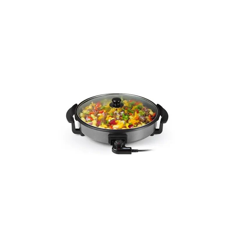 POELE ÉLECTRIQUE TRISTAR PZ-2964 / AVEC COUVERCLE 40 CM / 1500W / NOIR