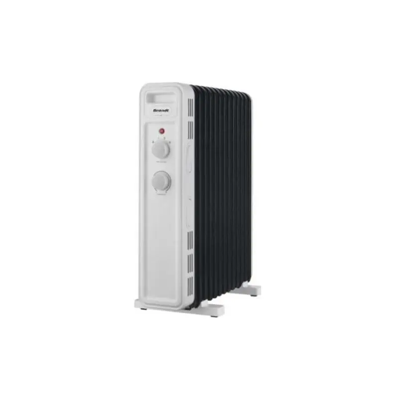 Radiateur Bain d&rsquo;Huile BRANDT 13 Eléments / 2500W / Noir et Blanc