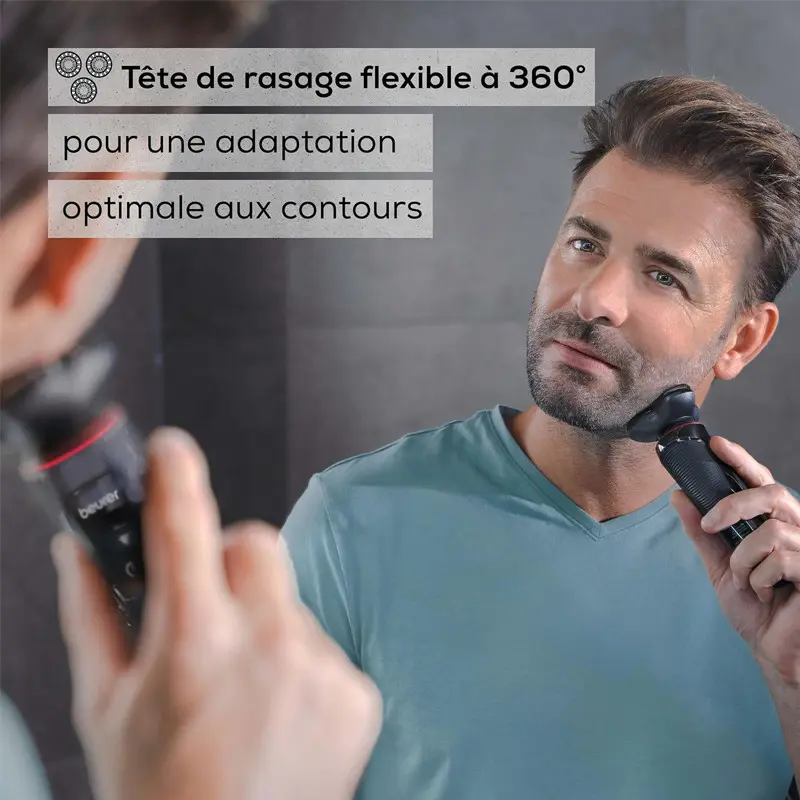 Rasoir Rotatif Sans Fil BEREUR MN8X – Noir