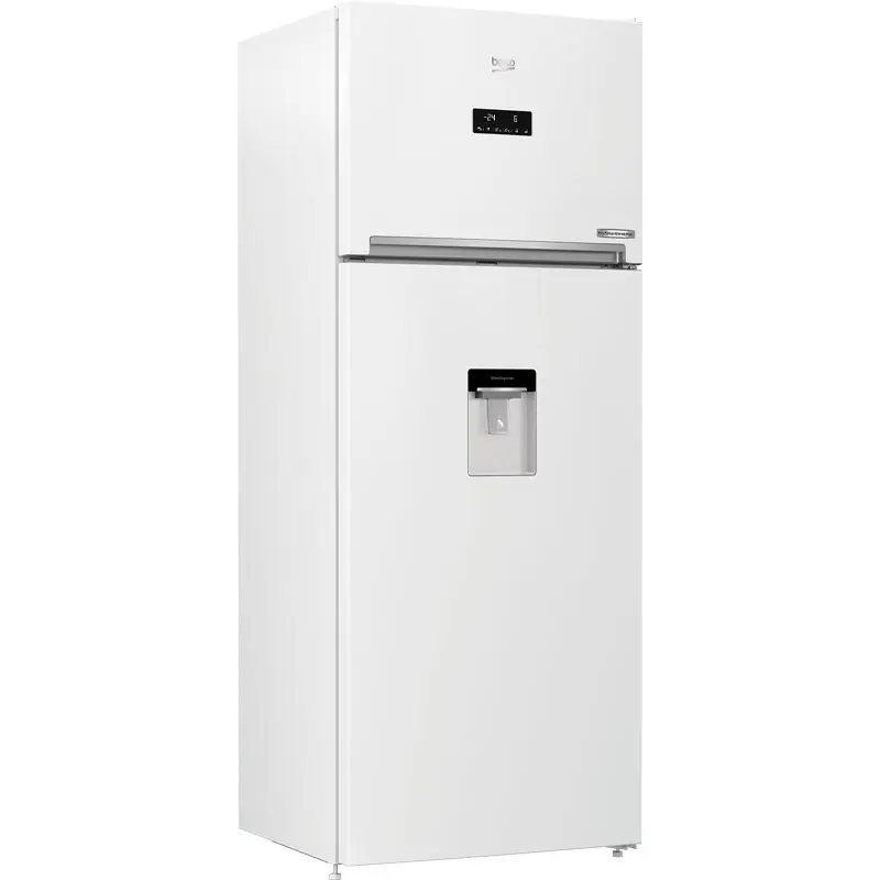 Réfrigérateur BEKO No Frost INVERTER Double Portes 560 Litres / Blanc avec Afficheur et Distributeur d&rsquo;eau