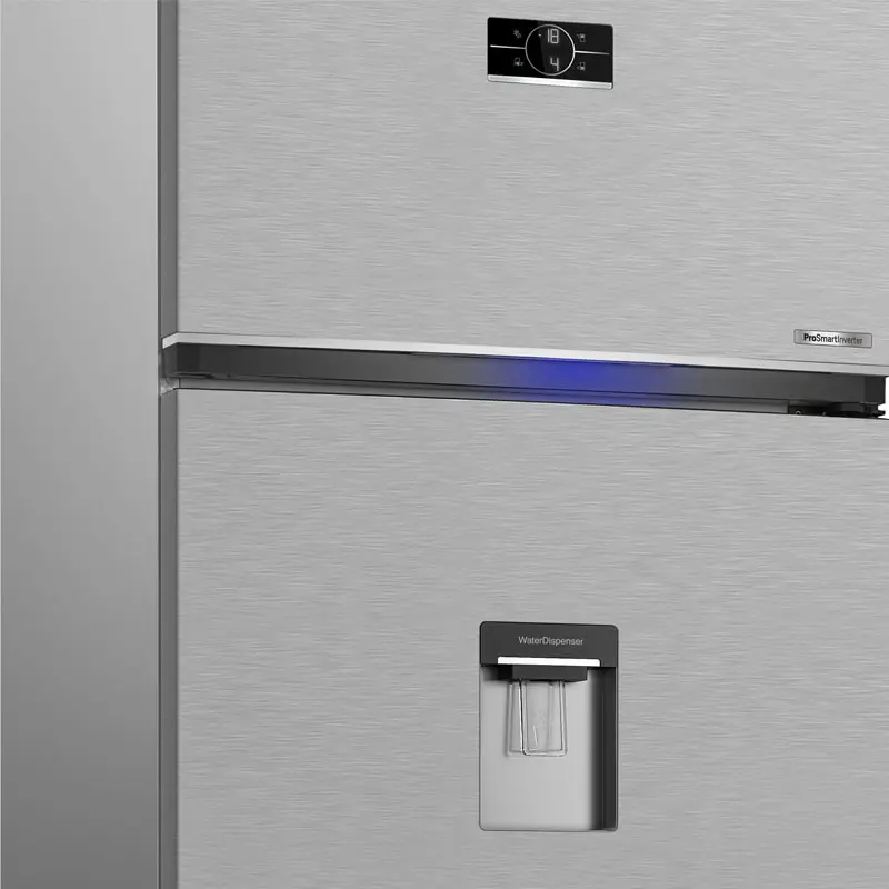 Réfrigérateur BEKO No Frost INVERTER Double Portes / 650 Litres / Silver avec Afficheur et Distributeur